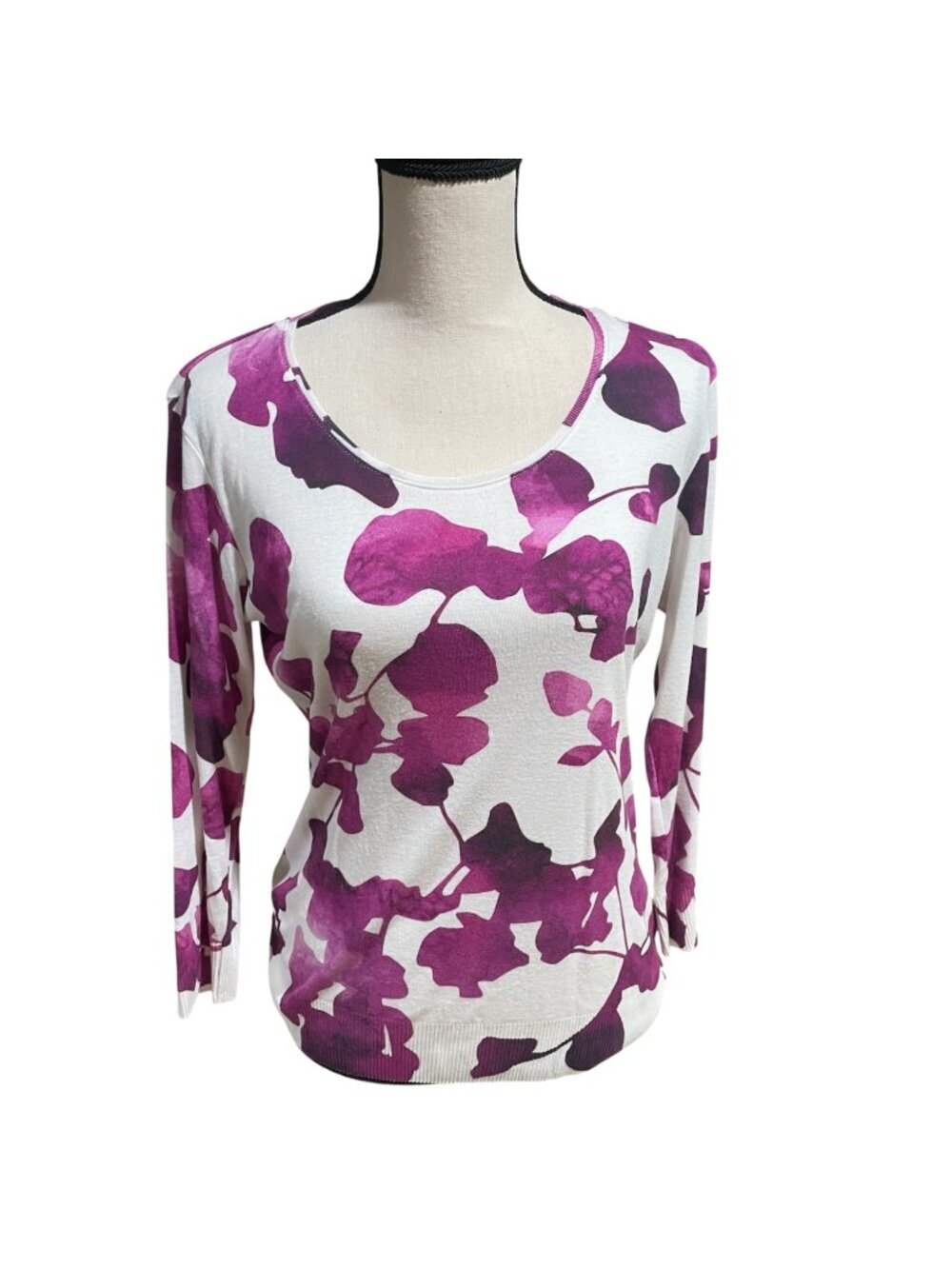 Escada floral purple printed sweater